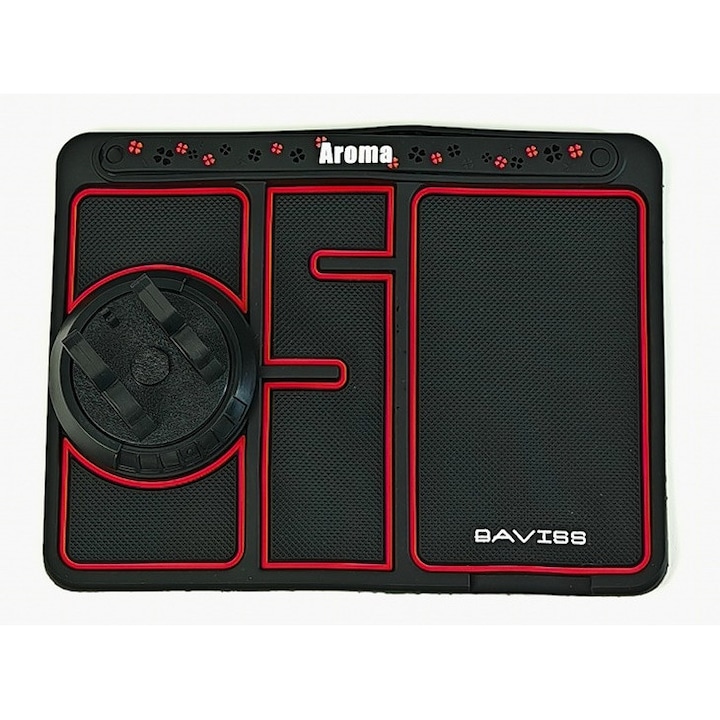 Противоплъзгаща се подложка за телефон в кола, черна/червена, Shein