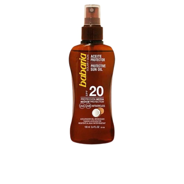 Spray cu protectie solara si parfum de cocos, Babaria Solar Aceite Coco SPF20, 100 ml