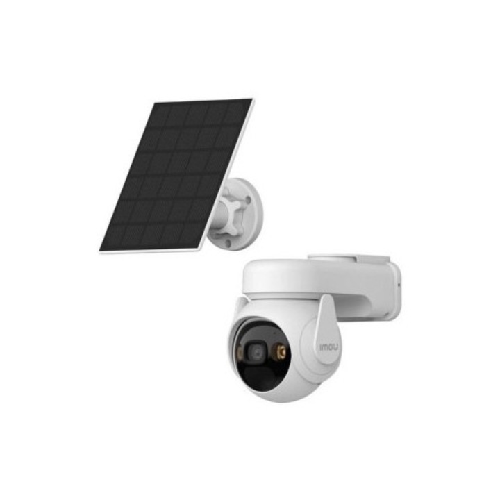 Камера за видеонаблюдение Безжична външна GSM 4G WiFi със соларен панел Imou AOV PT, 5 MP, 3.6 мм, IR 20 м, батерия 10 000 mAh, микрофон и високоговорител, always on video, сирена, автоматично проследяване, слот за карта