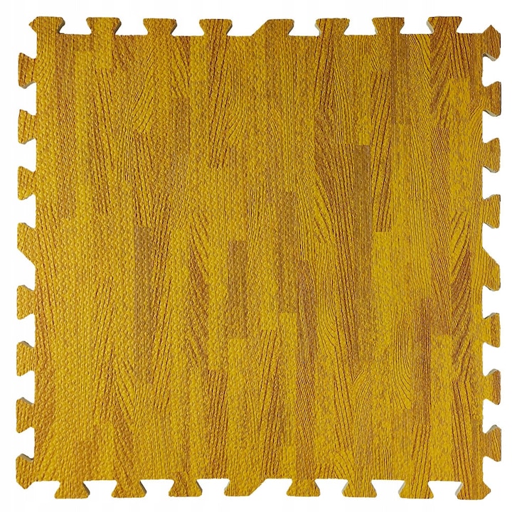 Covor puzzle pentru copii, STICKERWALL, 60x60x1cm, maro, material EVA