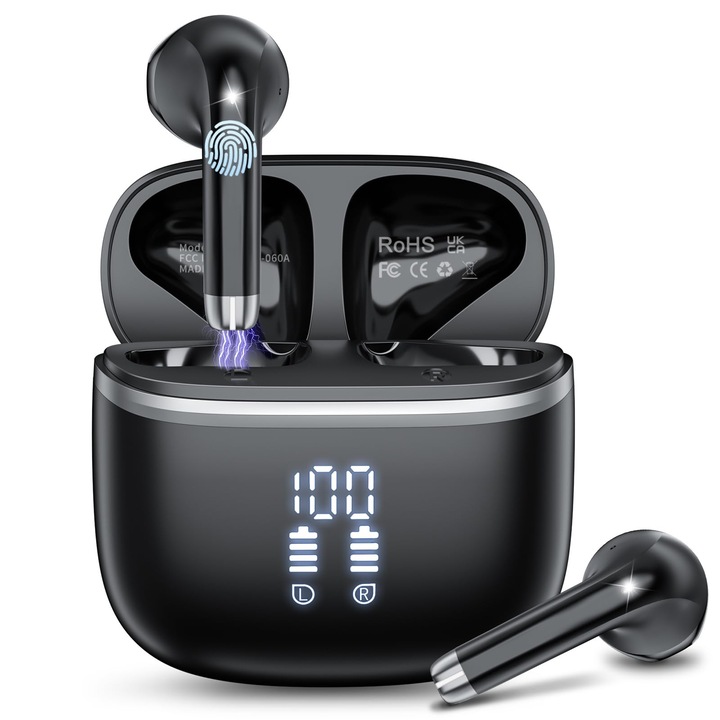 HOIFA Bluetooth fülhallgató, fülbe helyezhető, 40 órás akkumulátor-üzemidő, IP7 vízálló, többszínű