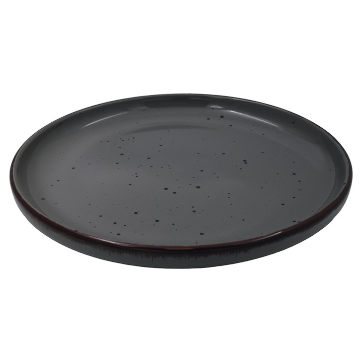 Керамична чиния за основно ястие, Сива, Ø26.5 см