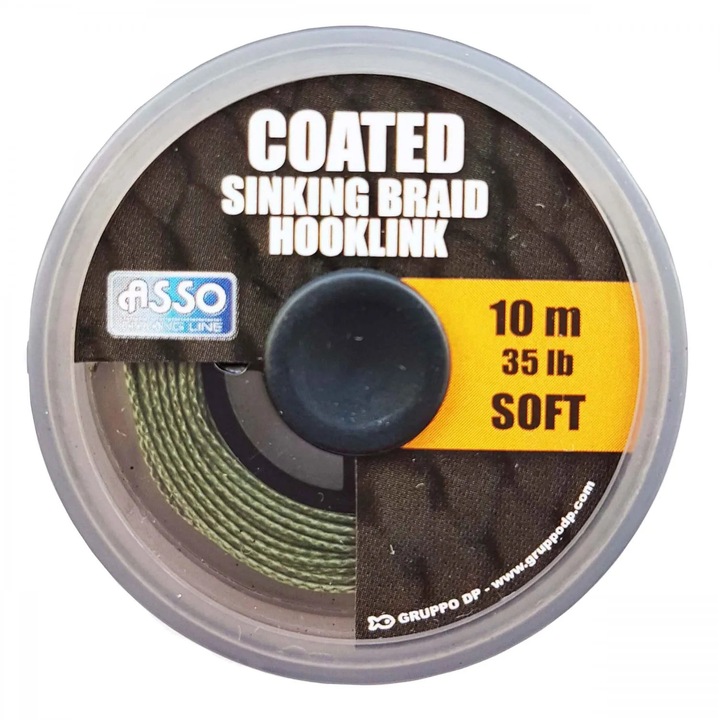 Влакно Asso Coated Soft Sinking Braid Hooklink, 10m, 45 Lb, За монтажи с панти