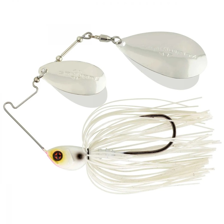 Spinnerbait Sakura Cajun 14g, Kicker White, 11.5cm - pentru Stiuca, Salau, Biban, Bass si Somn