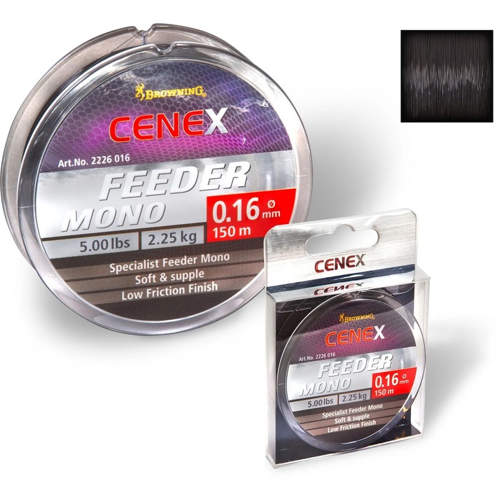 Fir Browning Cenex Feeder Mono, Monofilament 150m, Diametru 024 mm, Negru
