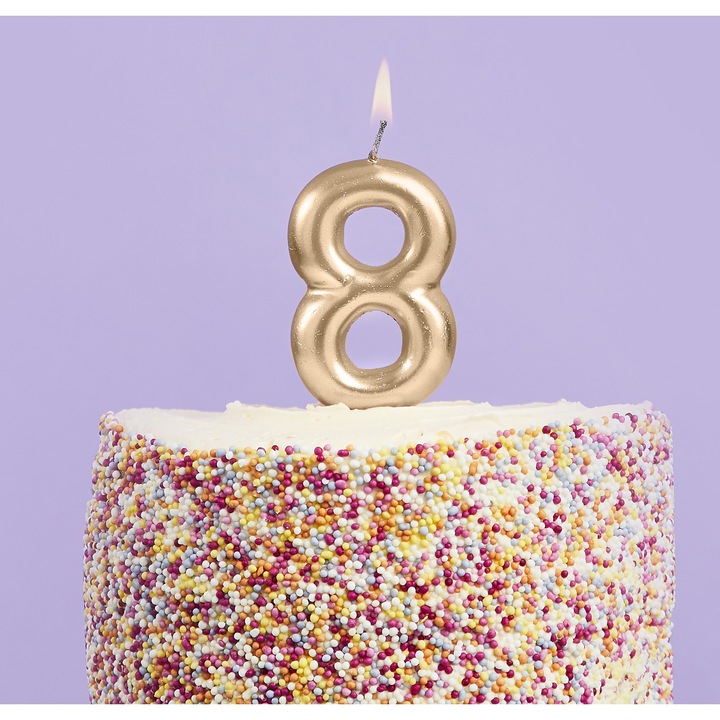 Lumanare Cifra Aurie '8'