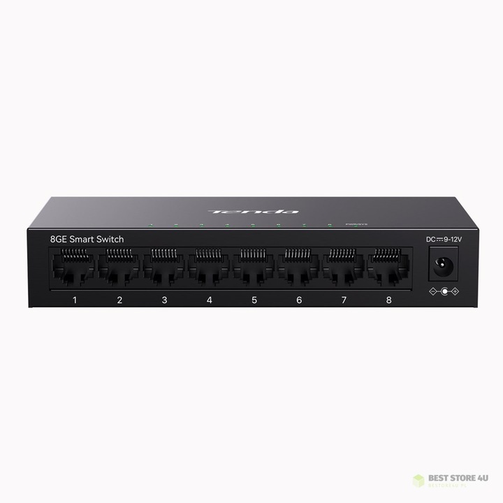 Tenda TEG2208D kapcsoló, 8 Ethernet port, fekete, 145x80x66mm