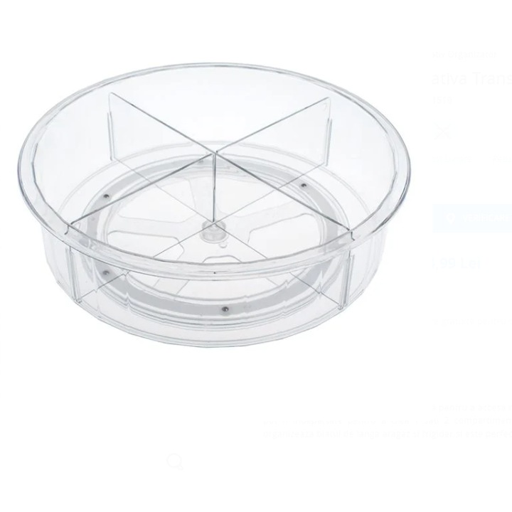 Tava Rotativa Transparenta Ø30x9cm