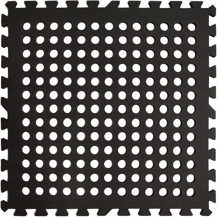 Covor puzzle 60x60x1cm, STICKERWALL, rezistent la umiditate, usor de curatat, neagra