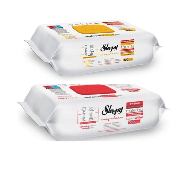PACHET - 2 X 100 Servetele Umede Sleepy Easy Clean Multisuprafete, 200 Buc