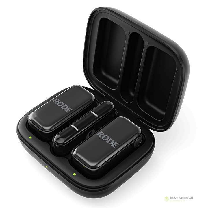 Microfon RODE Wireless Micro, sistem digital wireless 2 canale, USB-C, 110x151x58mm, negru