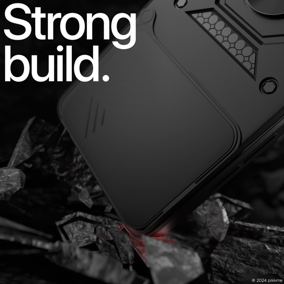 Husa pentru Motorola Edge 60 Fusion, SKYDDAR INNOVATION, CamShield, Albastru, set cu sticker