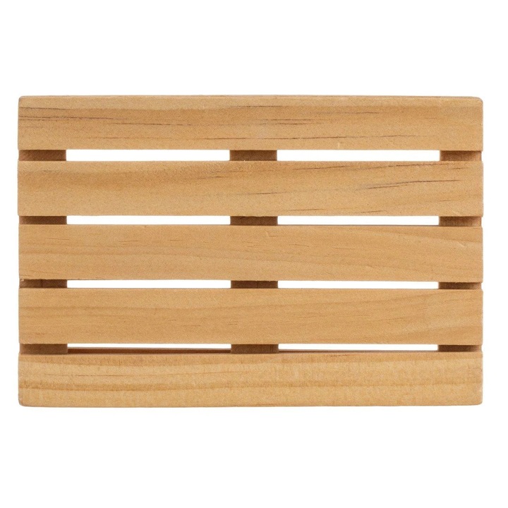 Természetes Színű Fa Raklap Pohártartó 12x8x1.8cm 2 db