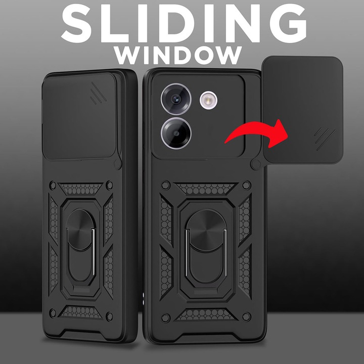 Husa pentru Honor 400 Smart 5G / Honor X7d 4G / Honor 400 Smart 4G, CamShield, Stef's Cat, Negru