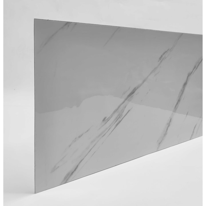 Placa decorativa autocolanta, STICKERWALL, 60x30cm, PVC, rezistente la apa, alb marmorat