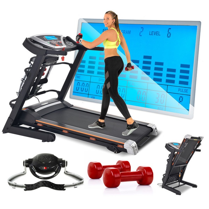 Corciano LAXE professzionális futópad, 150kg, 3.5HP, 1-19 km/h, masszázsfunkcióval, összecsukható, 156x70x121cm