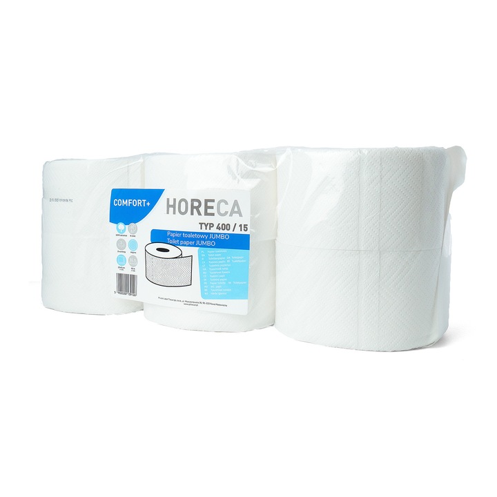 Papier toaleta JUMBO Comfort+, 80 metri, 6 role, 2-strat, alb