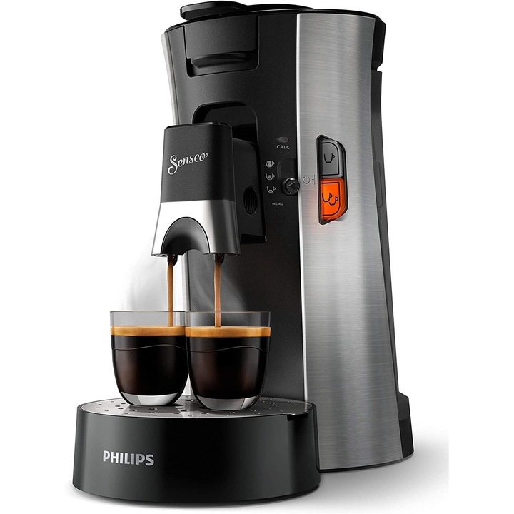 Philips Senseo Select kávéfőző - Kávéerősség-választás plusz, memória funkció, Crema Plus technológia, 0,9 literes víztartály, kétcsészés funkció, állítható magasságú kifolyó, környezetbarát (CSA250/10)