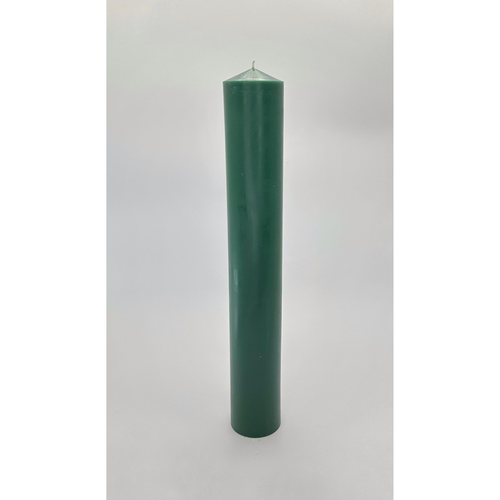 Сватбена и кръщенска свещ 40 см - 6 см - изумрудено зелена