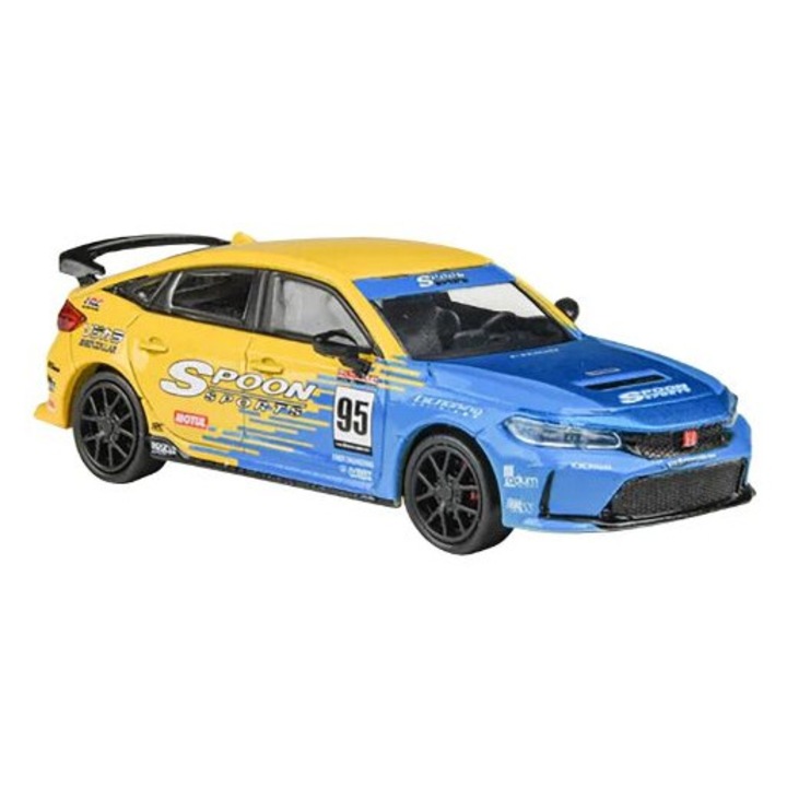 Autómodell, Honda Civic Type R FL5 Spoon sárga/kék LHD 1:64 Para64