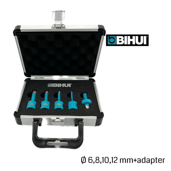 Set de burghie BIHUI Turbo Drill 5 buc + valiza