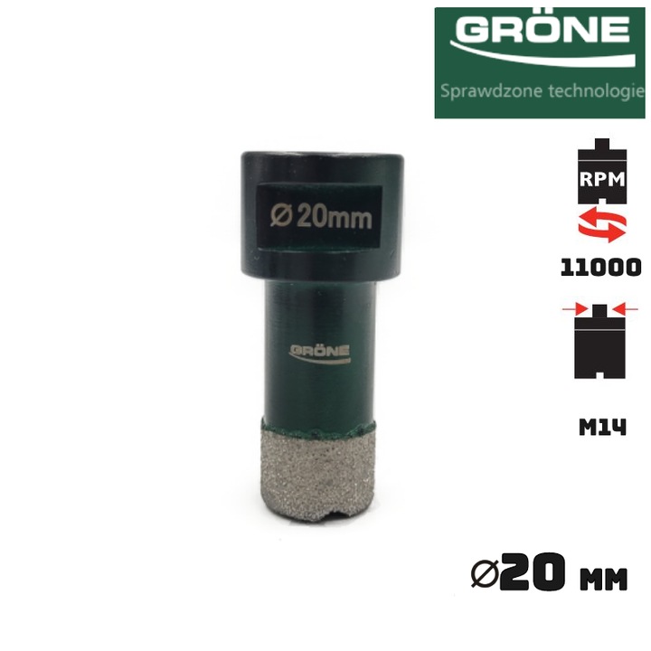 Set de burghie GRONE 20mm, M14