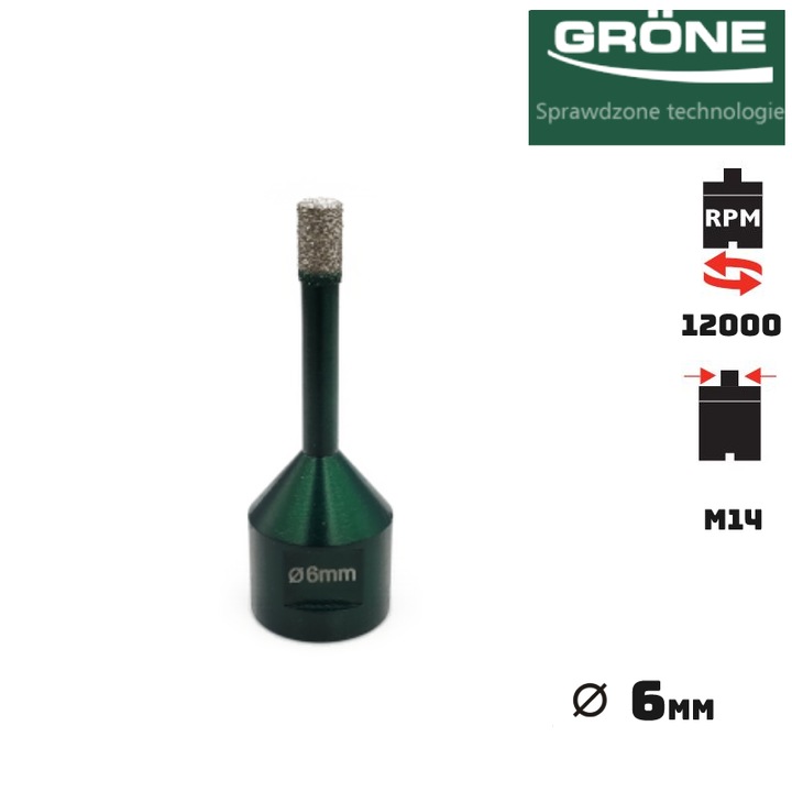 GRONE fúrókészlet 6 mm, M14