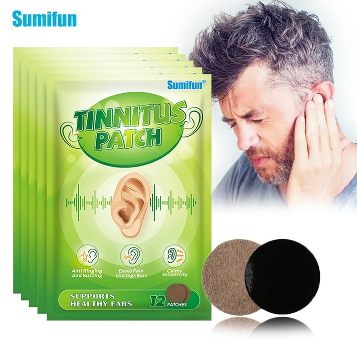 Plasturi x48 pentru urechi anti-tinitus, elimina durerea, discomfortul si calmeaza sensitivitatea canalului auditiv