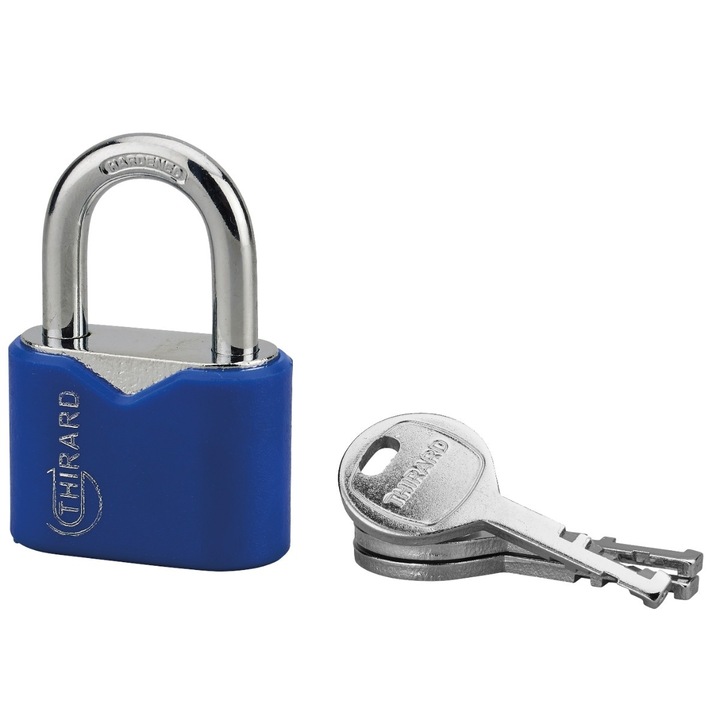 Lacat cu cheie Thirard, otel + PVC, 40 mm