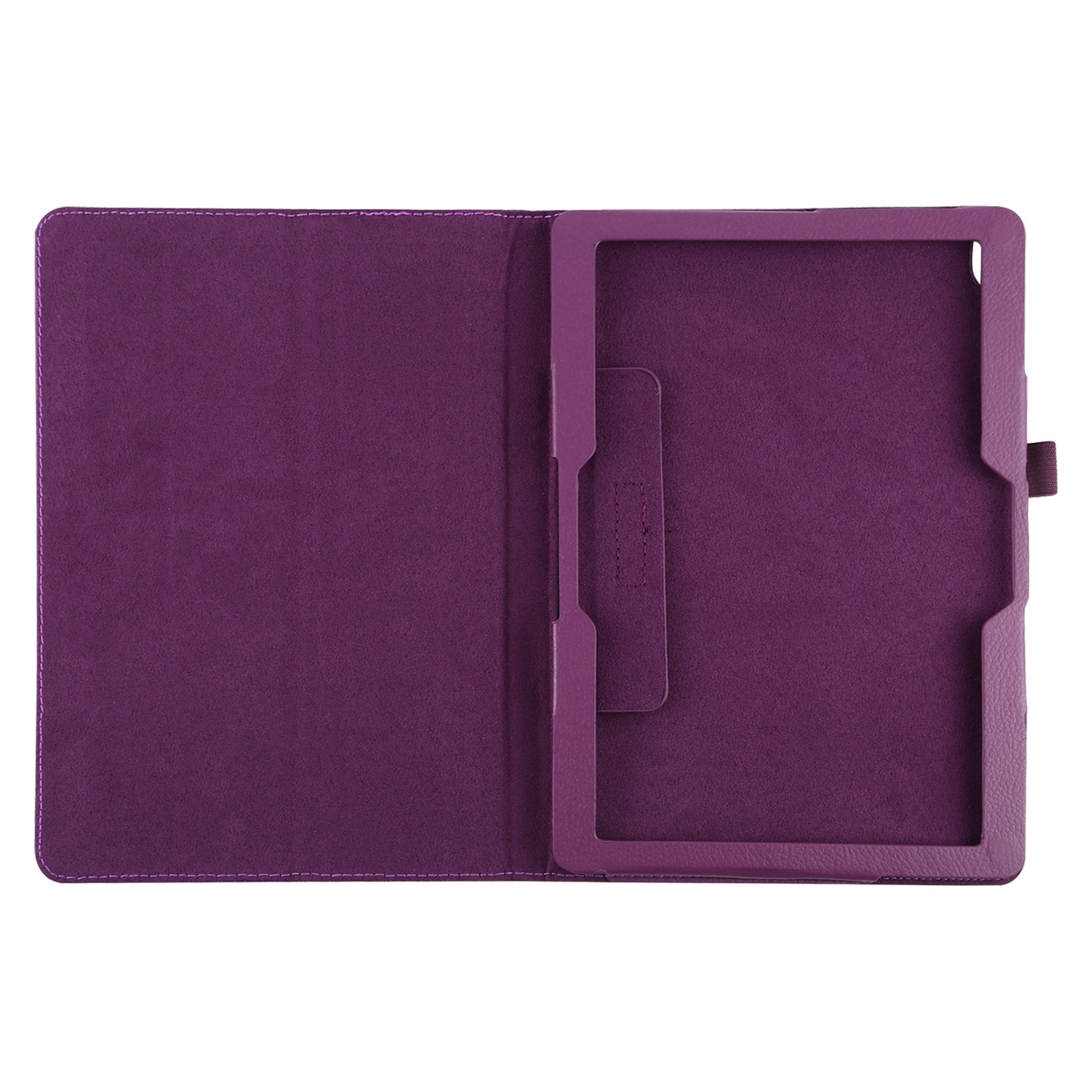 Husa tableta pentru Lenovo M10 Plus TB-X606F, textura fina, culor SOLID, design orizontal tip carte din piele cu suport si loc pentru stilou, Violet