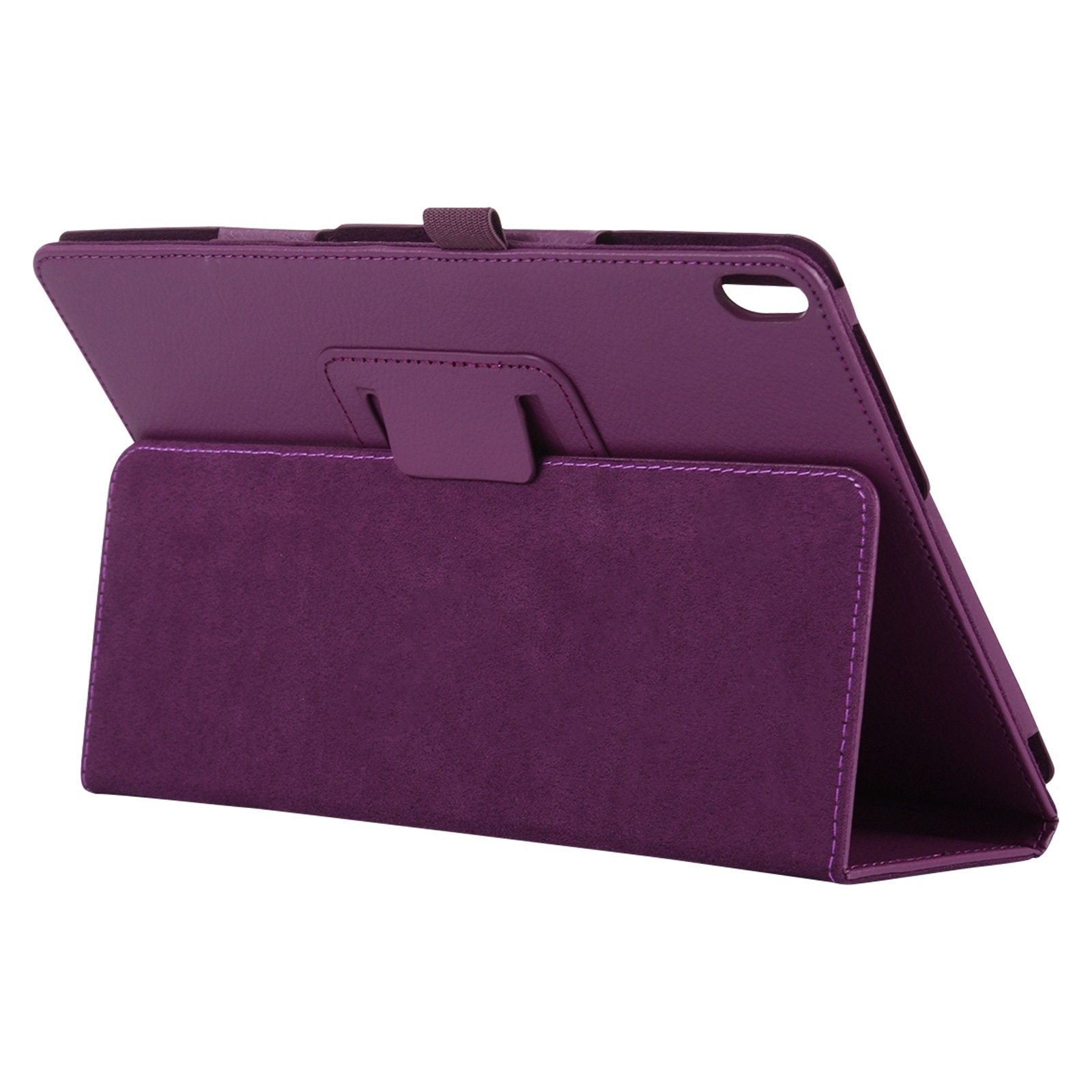 Husa tableta pentru Lenovo M10 Plus TB-X606F, textura fina, culor SOLID, design orizontal tip carte din piele cu suport si loc pentru stilou, Violet