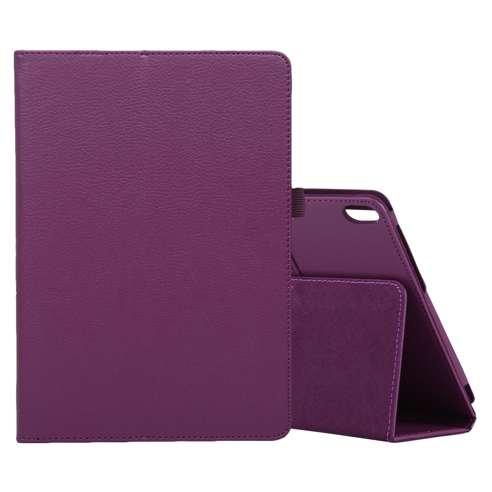 Husa tableta pentru Lenovo M10 Plus TB-X606F, textura fina, culor SOLID, design orizontal tip carte din piele cu suport si loc pentru stilou, Violet