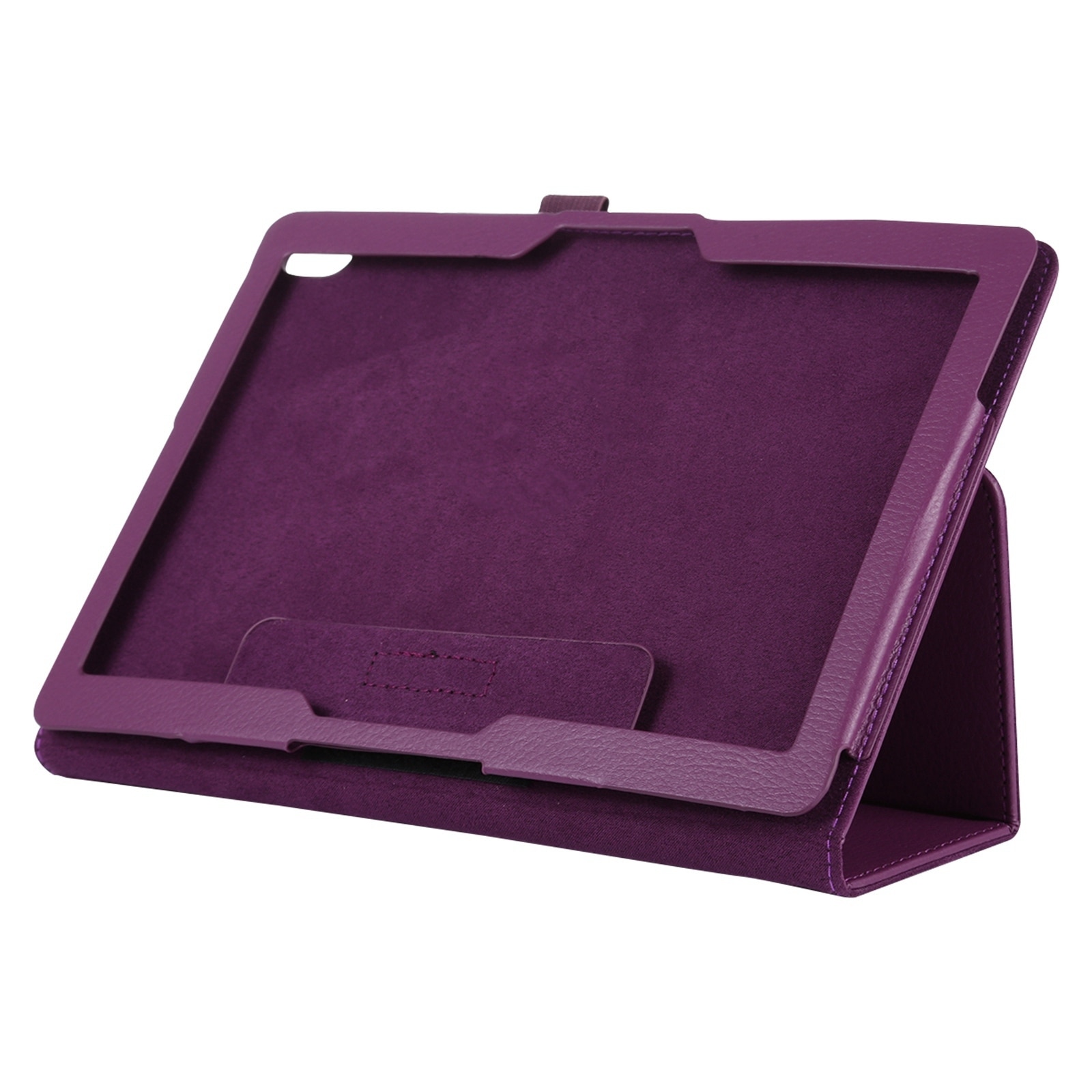Husa tableta pentru Lenovo M10 Plus TB-X606F, textura fina, culor SOLID, design orizontal tip carte din piele cu suport si loc pentru stilou, Violet
