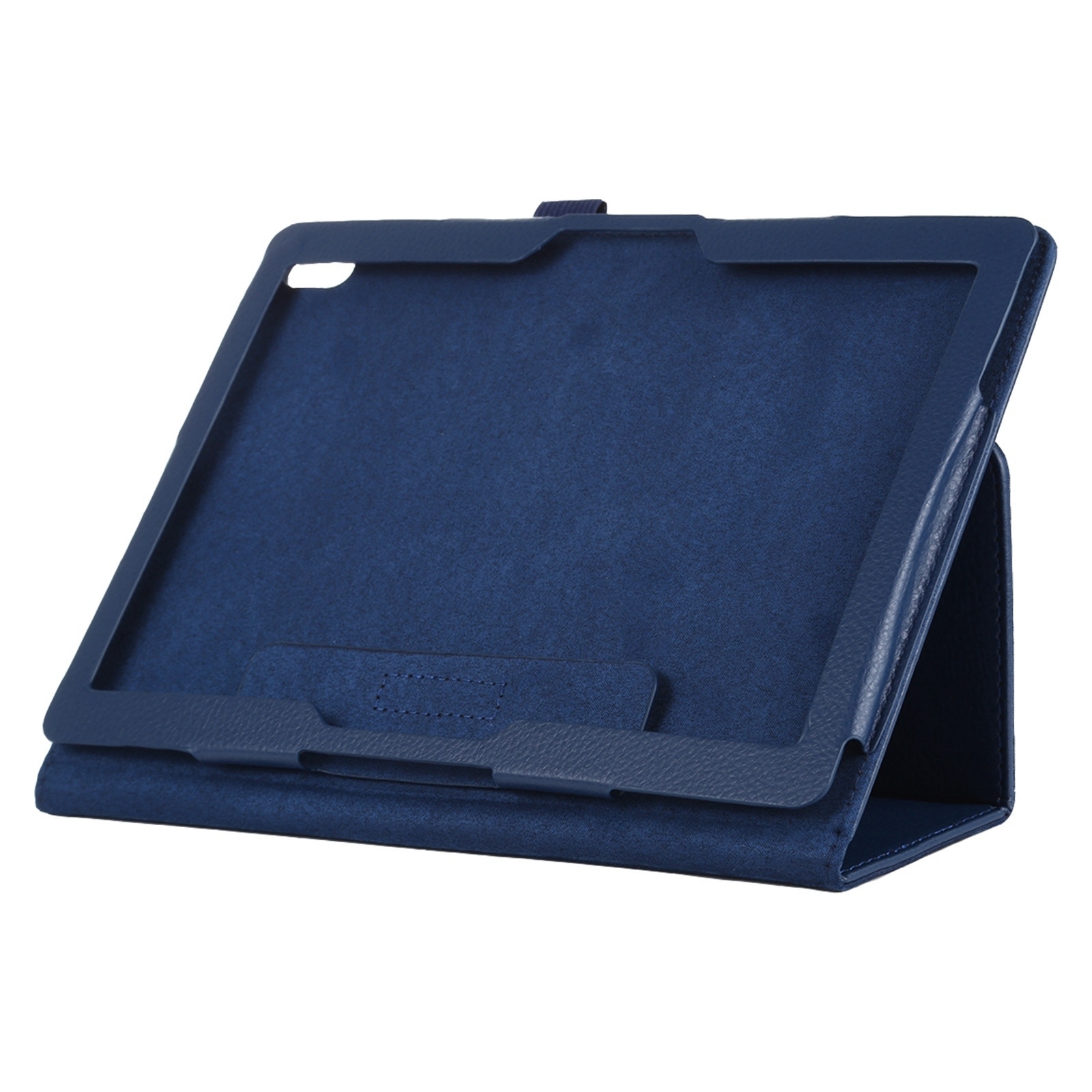 Husa tableta pentru Lenovo Smart Tab M10 / P10 10.1 inch, textura litchi, design orizontal, piele, suport si loc pentru stilou, Albastru inchis