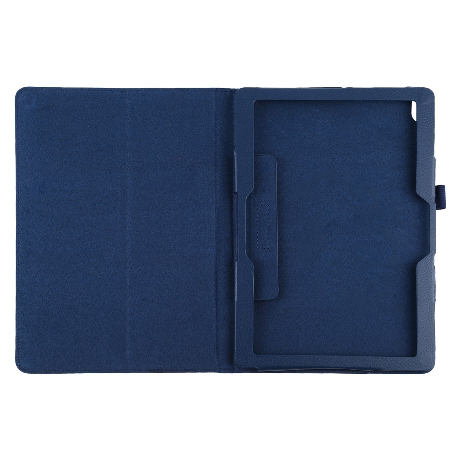Husa tableta pentru Lenovo Smart Tab M10 / P10 10.1 inch, textura litchi, design orizontal, piele, suport si loc pentru stilou, Albastru inchis