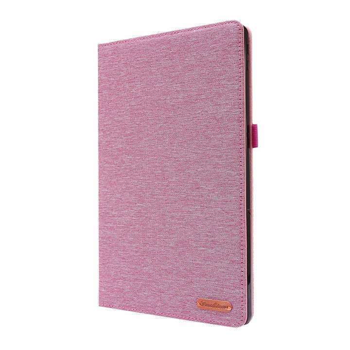 Husa tableta pentru Lenovo Tab P11, piele PU + TPU, tip carte orizontal cu clip pentru card de vizita, Roz
