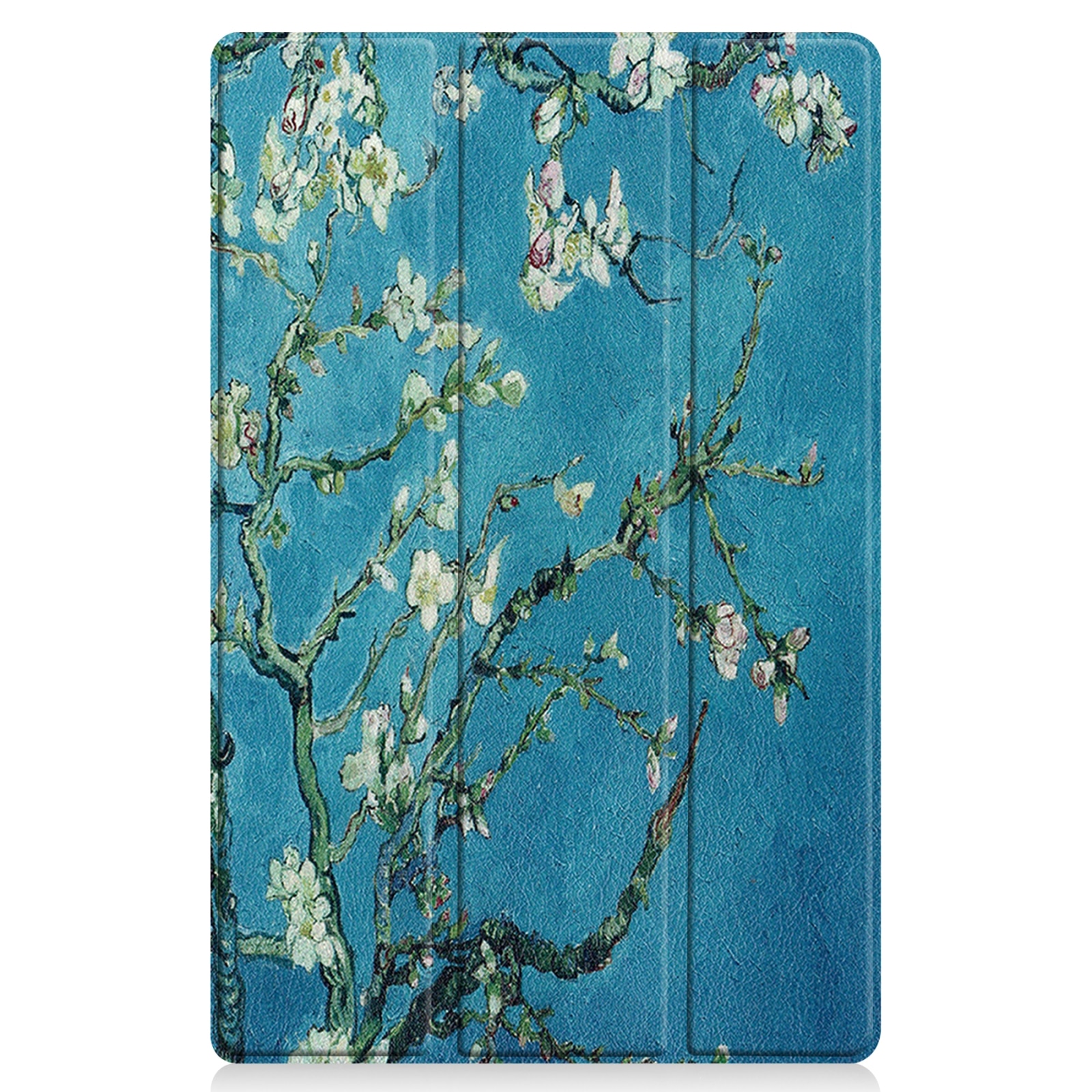 Husa tableta pentru Lenovo Tab P11 TB-J606F / TB-J607Z, piele inteligenta, tip carte cu suport, design Custer Painted, 3 plieri, floare de cais, apricot
