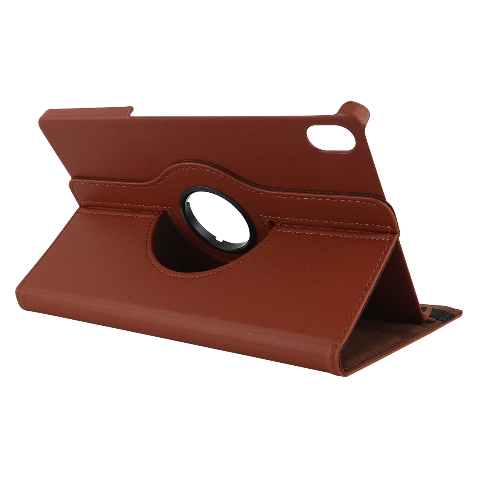 Husa tableta pentru Lenovo Tab P11 / Tab P11 5G, textura litchi, rotire 360 grade, piele cu suport, Maro