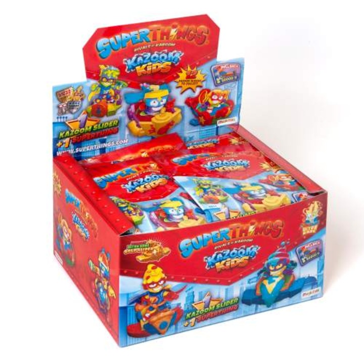 Комплект 12 превозни средства с фигурки SuperThings, Kazoom Slider