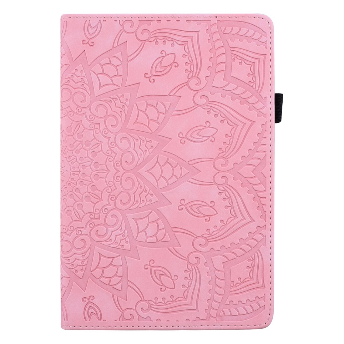 Husa tableta pentru Lenovo Tab M8 TB-8505F 8505X 8.0, model incrustat cu piele embosata, pliere dubla, suport, slot pentru carduri, buzunar pentru stilou, banda elastica (roz)