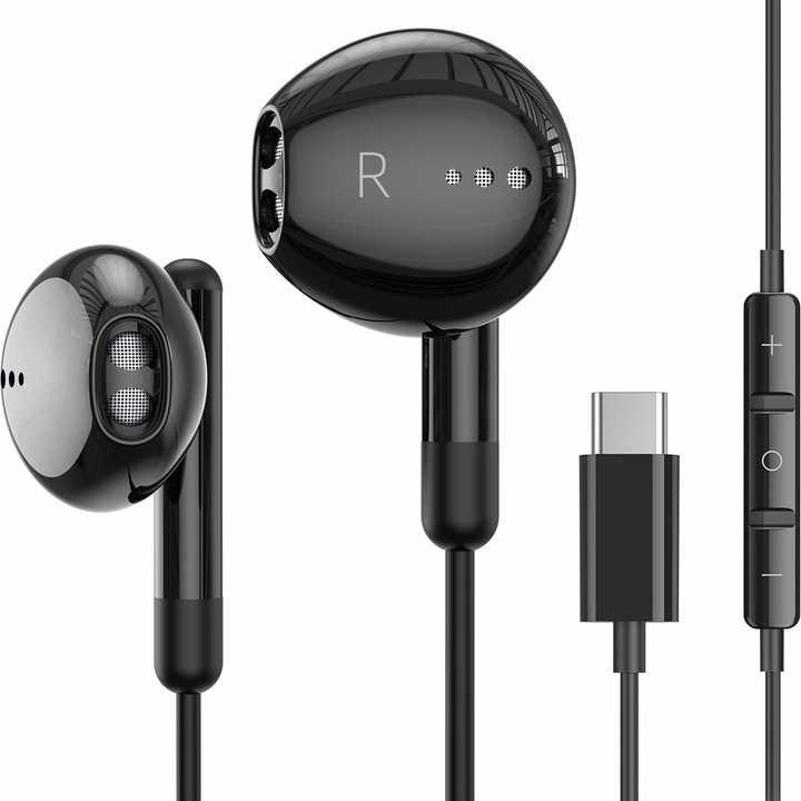 Casti Usb C Pentru Iphone 16 15 Plus Pro Max Ipad Pro Casti Intraauriculare Cu Cablu Usb C, Microfon, Control Volum Pentru Samsung S24 S23 S22 S21 S20 A53 A54 Google Pixel 8 7 6A 5 4 Oneplus 10 9 Huawei