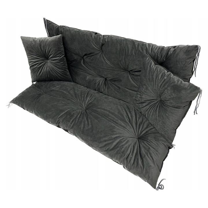 Perne decorative, set 2x, 150x60x50cm, gri-negru, material impermeabil