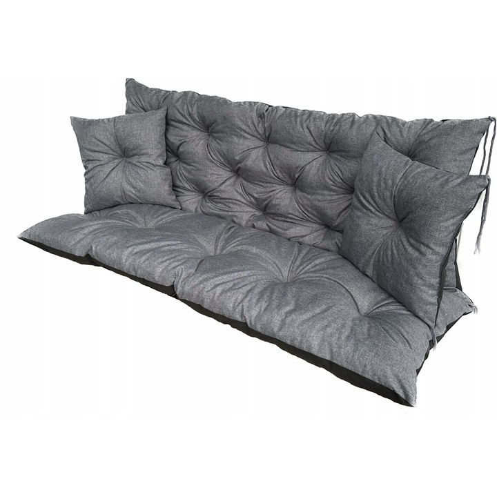 Set 2x Perne decorative, 180x60x50cm, gri-negru, material waterproof