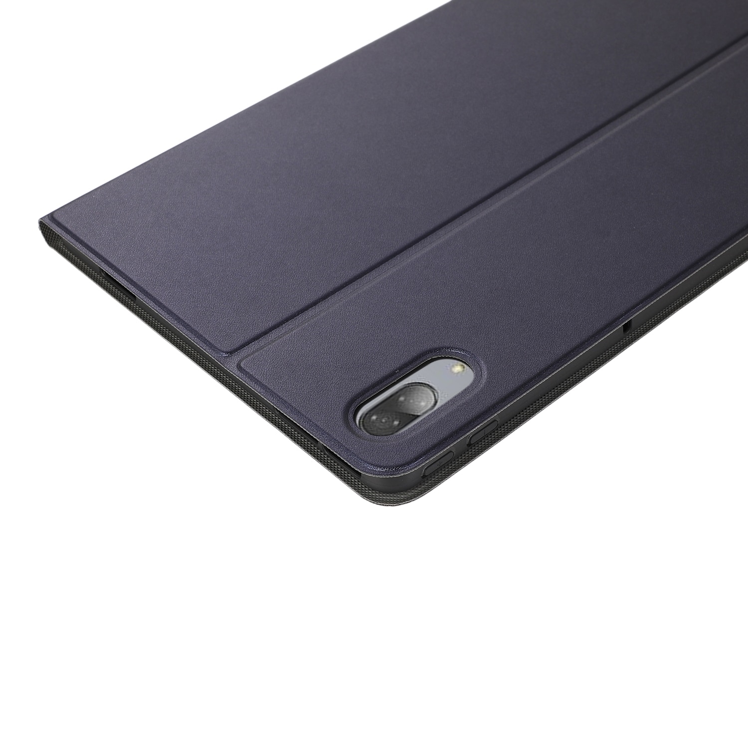 Husa tableta pentru Lenovo Tab P11 Pro, model TB-XJ706F, material TPU texturat, design orizontal tip flip cu suport, culoare roz aurie