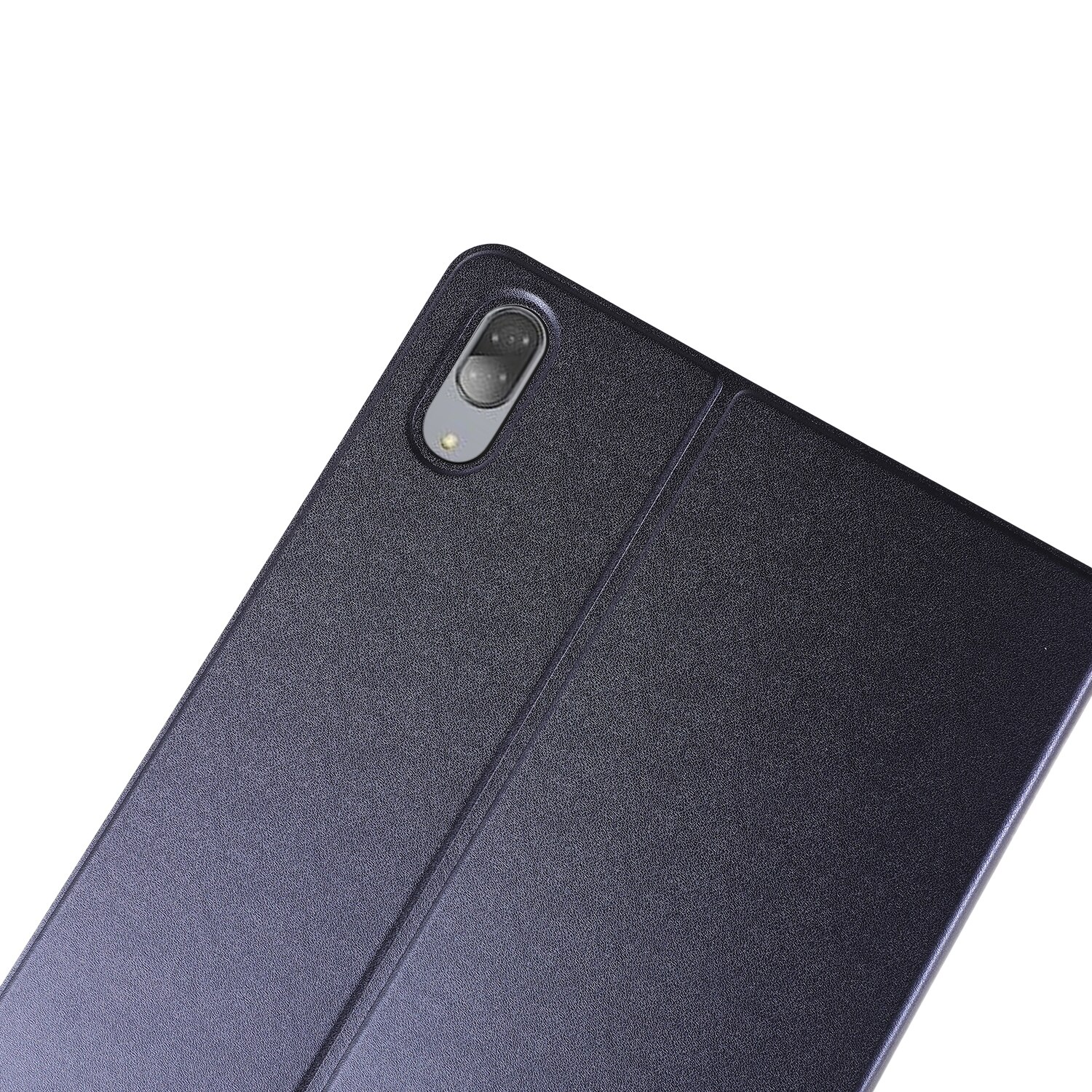 Husa tableta pentru Lenovo Tab P11 Pro, model TB-XJ706F, material TPU texturat, design orizontal tip flip cu suport, culoare roz aurie