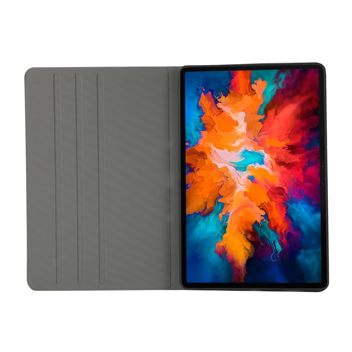 Husa tableta pentru Lenovo Tab P11 Pro, model TB-XJ706F, material TPU texturat, design orizontal tip flip cu suport, culoare roz aurie
