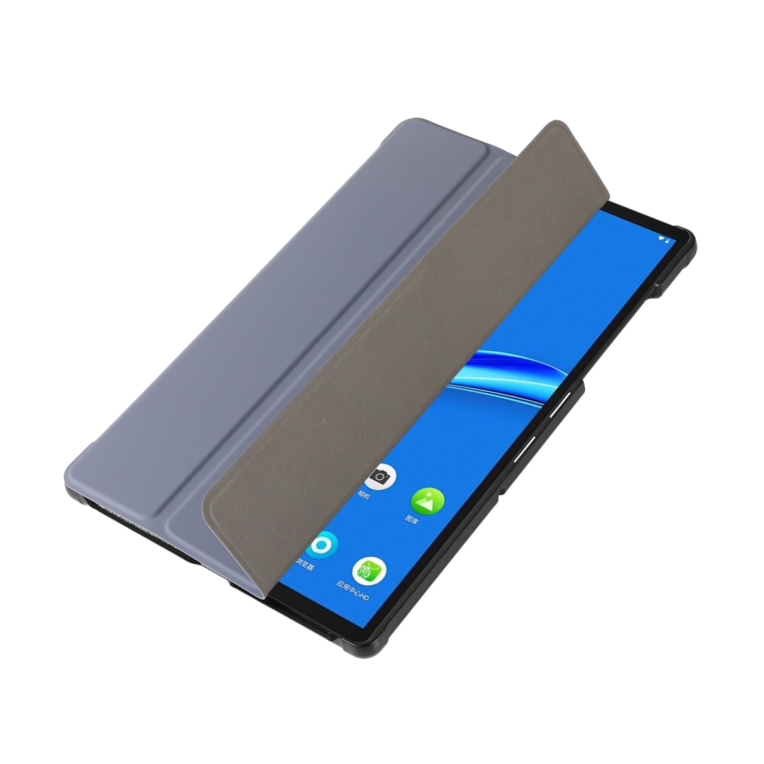 Husa tableta pentru Lenovo Tab M10 HD (X306) 3 pliabil textura piele orizontala flip TPU + PU cu suport (Albastru marin)