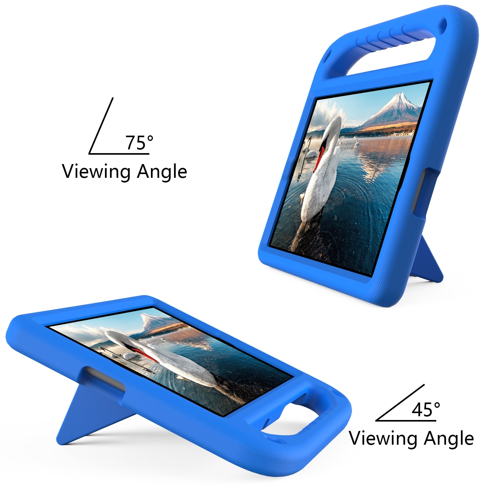 Husa tableta pentru Lenovo Tab M10 FHD Plus TB-X606F / TB-X606M, material EVA rezistent la socuri, cu maner si suport triunghiular, Albastru
