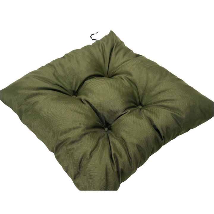 Perna decorativa pentru scaun, 40x40cm, gri-negru, material impermeabil, cu snururi