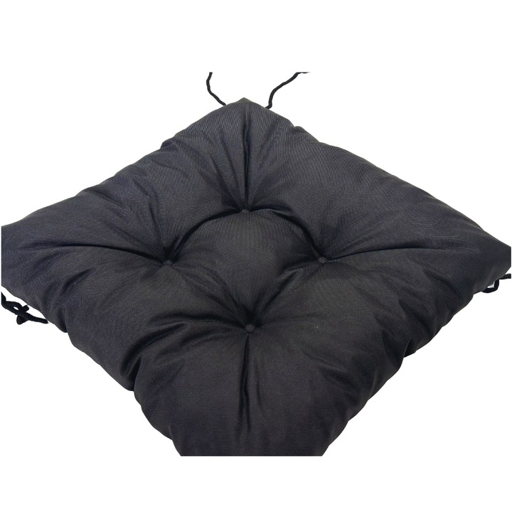 Perna decorativa pentru scaun, 40x40cm, neagra, material impermeabil